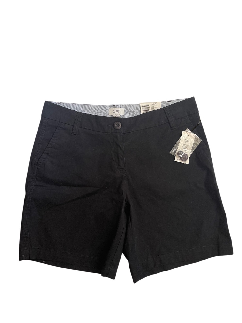 NWT Crown & Ivy Women’s Black Caroline 7” Shorts Size 4